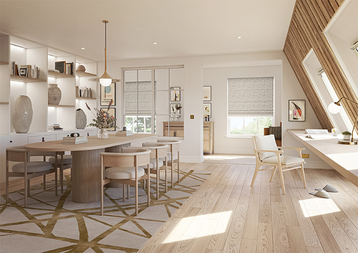 Rainfall, Cream - Twist&Fit Roman Blind - Image 6